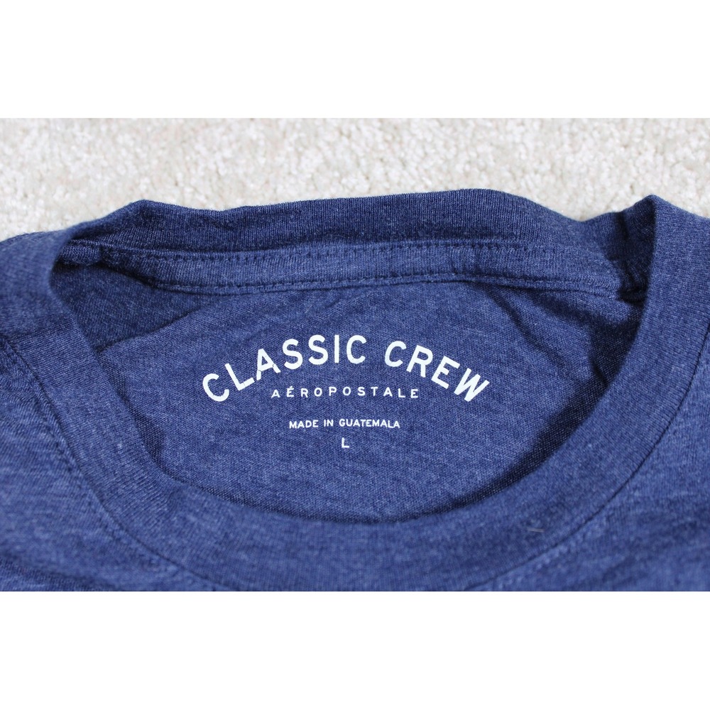 Aeropostale Shirt Womens Large Blue Peace Sign Graphic Crewneck Classic Crew Tee - Picture 3 of 7